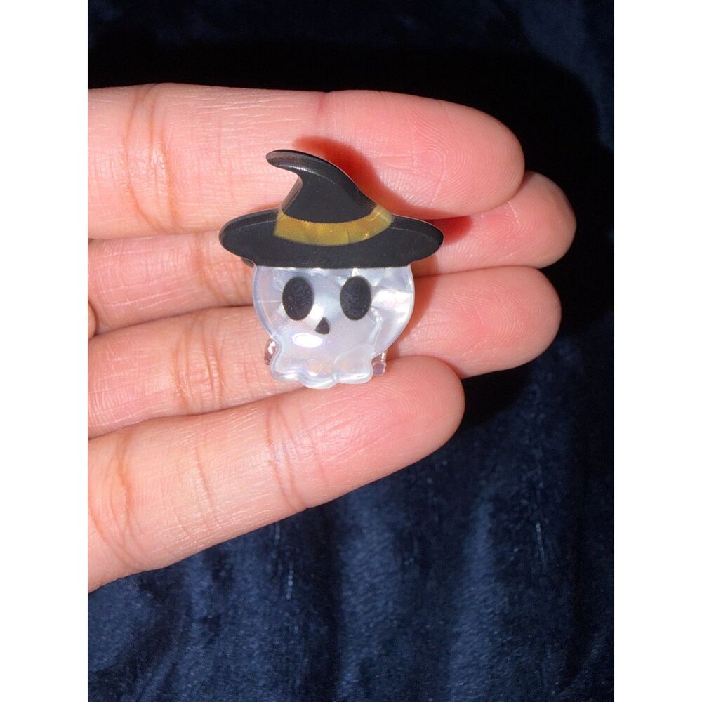Ghost Witch Hat Halloween Resin Hair Clip Spooky Cute Accessory